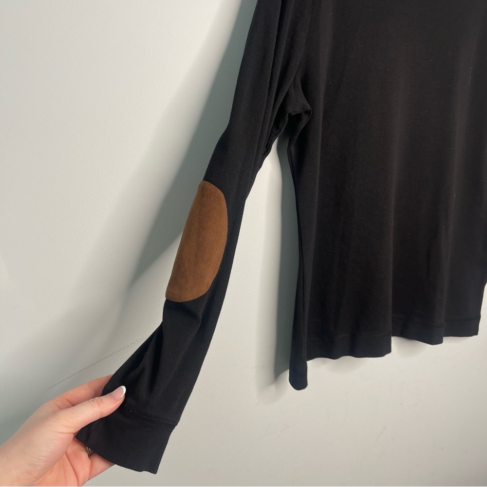Lauren Ralph Lauren Long Sleeve Top w Shoulder Zipper Elbow Patches (X-Large) - Picture 3 of 6